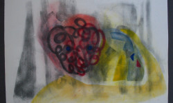 Man Holding Skull yellow arm 1992