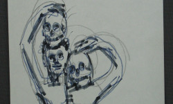 Man with Skull Sketch 9 1992